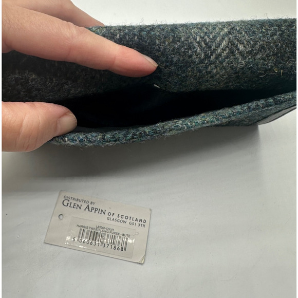 Glen Appin of Scotland Harris Tweed Long Bute Coin Wallet Snap Slots Zip Pocket - Picture 7 of 10